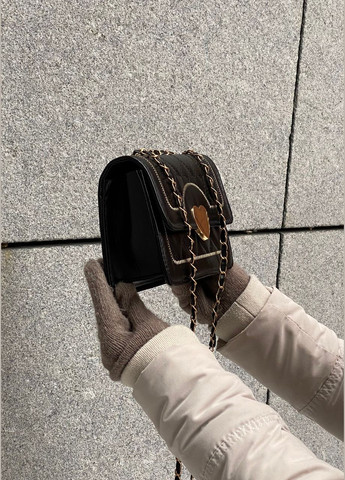 Жіноча сумка крос-боді на цепочці 10216 чорна No Brand (290686491)