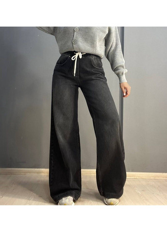 Джинсы женские Vonnavi 412-241 палаццо свободны от бедра резинка на талии шнурок No Brand - (305077822)