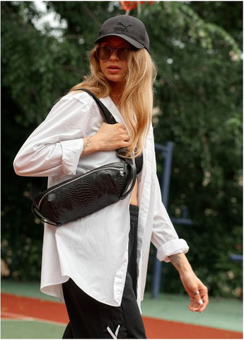 Сумка бананка женская через плечо из экокожи Holster MSH Черный Sambag (302008323)