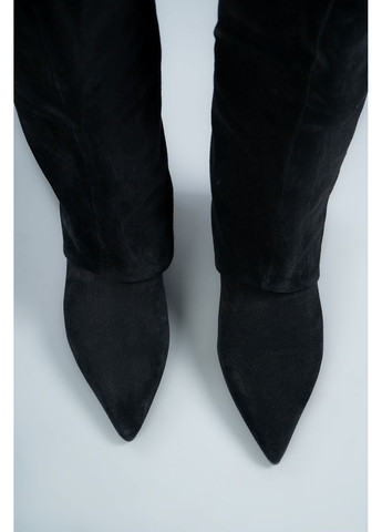 сапоги женские k525-809-2 черные натуральная замша 346666 Where Uwear