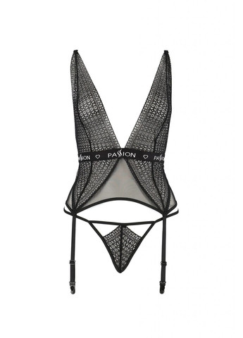 Корсет з пажами для панчох MIRAJANE і стрінги, чорний, Passion (338423593)