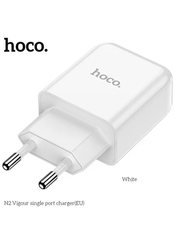 Блок живлення - Адаптер мережевий Vigour N2 1USB білий Hoco (279554498)