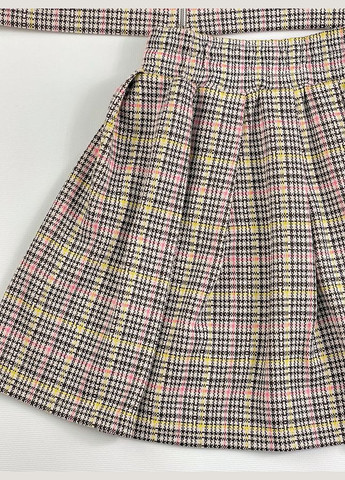 Бежевий демісезонний костюм бомбер та спідниця Mevis