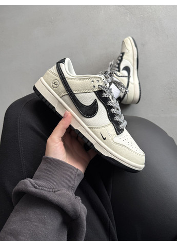 Черные демисезонные кроссовки мужские nike sb dunk black / beige найк сб данк No Brand