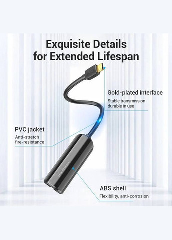 Переходник USB3.1 TypeC --> Ethernet RJ45 1000 Mb Gigabit Vention (314776617)
