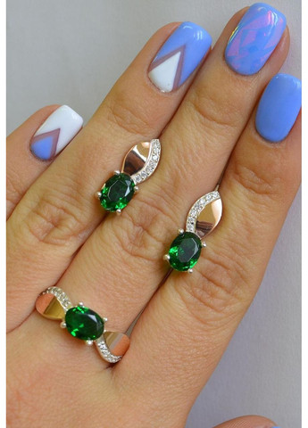 Серебряный набор с золотыми напайками Silver Style (367268353)