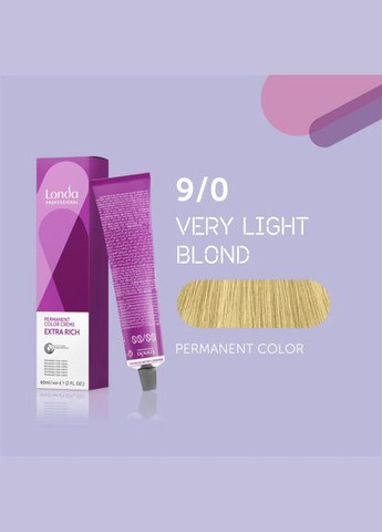 Стійка кремфарба для волосся Professional Permanent Color 9/0 яскравий блондин, 60 мл Londa Professional (292736866)