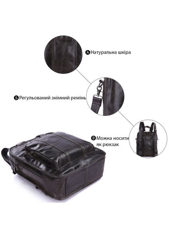 Мужская кожаная сумка трансформер для документов винтажная вертикальная серого цвета (sku_14068) No Brand (328922603)