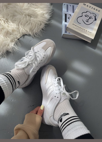 Кроссовки женские и мужские Adidas Samba XLG White | Адидас Самба XLG белые No Brand белые демисезоны (347640471)