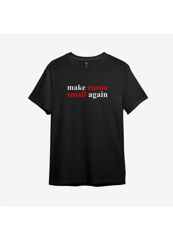 Черная футболка c принтом "make russia small again" (10904831353) с коротким рукавом ТiШОТКА