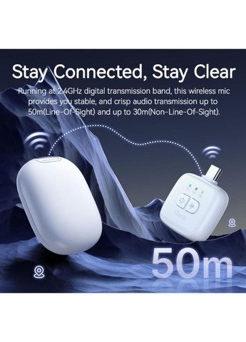 Бездротова мікрофонна система Vijim A30 Tiny Microphone White (A013GBW1 A30) Ulanzi (371362839)