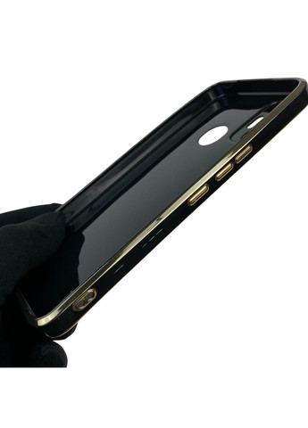 Чохол для Spark 7 Go (KF6m) із захистом камери із золотою окантовкою на техно спарк 7 го чорний gs1 Tecno (366229106)