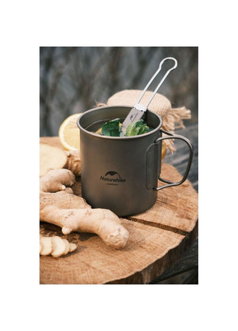 Ложко-виделка титанова складана NH19C001-J сіра з мішечком (A-017054) Naturehike (321107432)