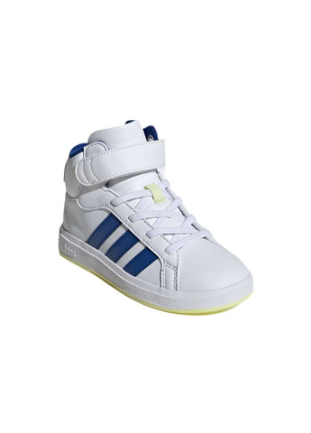 Белые всесезон детские кроссовки grand court mid adidas