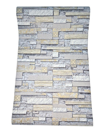 Шпалери вінілові 10.05 × 0.53 м Слов’янські шпалери 9408-03, сірі для коридору, вітальні, кухні, спальні Слов'янські шпалери (340275456)