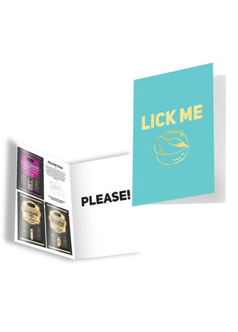 Подарункова листівка з набором Сашетів та Конверт Lick Me Please Kama Sutra (298052388)