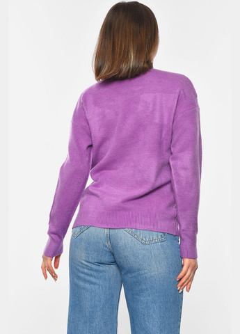 Бузковий демісезонний светр жіночий напівбатальний бузкового кольору пуловер Let's Shop