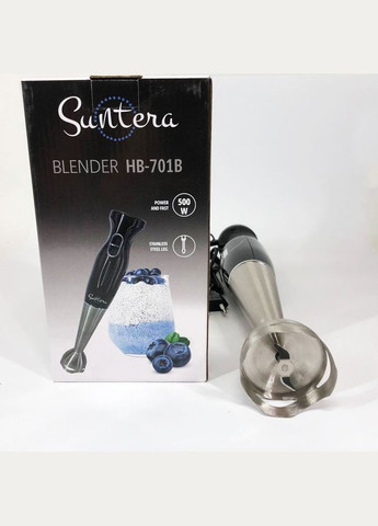 Блендер HB-701B 500 Вт 2 режима скорости, ножка нержавеющая сталь, блендер переносной Suntera (364664092)