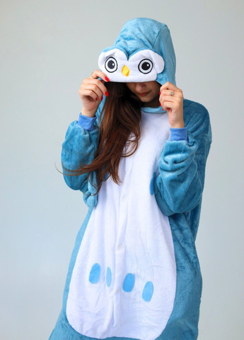 Кігурумі піжама Сова жіноче плюшеве блакитне з капюшоном Lalapka (362490030)