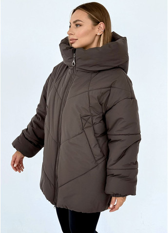 Темно-коричневая зимняя зимняя куртка селин меди (01211-brown144) MioRichi