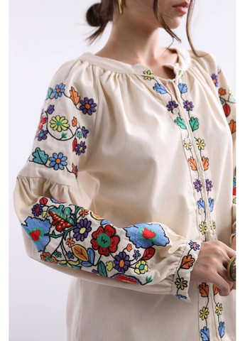 Кремова жіноча вишита сорочка "квіти" ESQ (360481456)