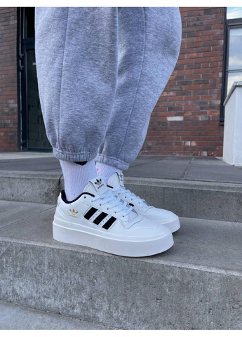 КРОССОВКИ ЖЕНСКИЕ ADIDAS FORUM BONEGA WHITE BLACK АДИДАС ФОРУМ No Brand чёрные демисезоны (367172772)