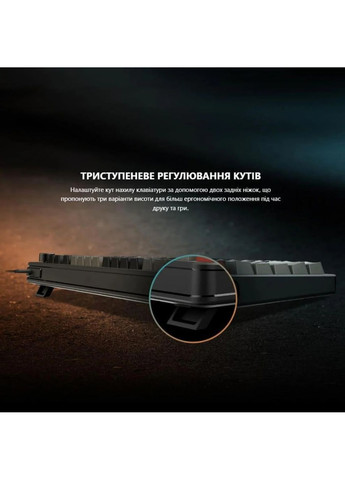 Клавіатура мембранна FORGE GK110 UA 98key, USB-A, EN/UKR/RU, LED, чорний MSI (364874230)