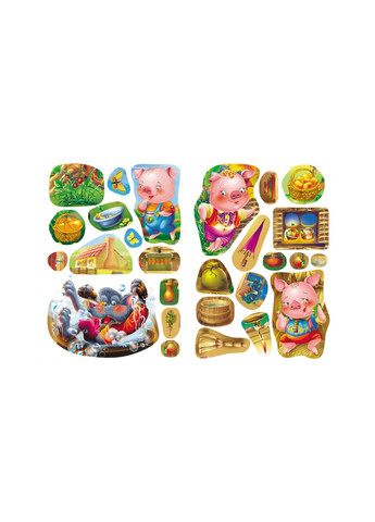 Книга з наклейками Казки з наліпками Троє поросят (укр) (9789669477651) Пегас (351585932)