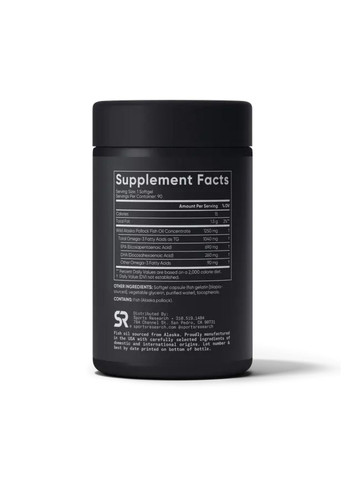 Комплекс жирных кислот Omega-3 Fish Oil Alaska Pollock 1250mg - 30 softgels Sports Research (304025821)