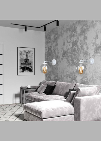 Біле скляне бра "Молекула" (56-WPR0231F-1 WH+CL) прозорий No Brand (370070177)