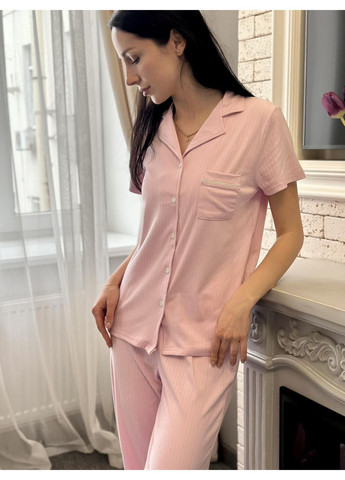 Светло-лиловая всесезон женская пижама "serenity" рубашка + брюки Leyla