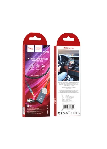 Адаптер In-car BT audio receiver spring cable DUP02 | BT5.0 Black Hoco (368698151)