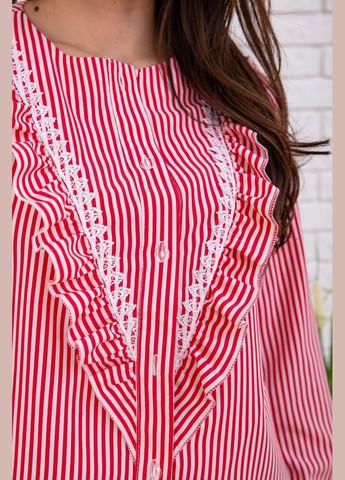 Ошатна жіноча сорочка, в червоно-білу смужку, Ager (292256672)