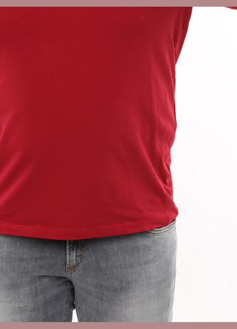 Красная футболка мужская красная однотонная большой размер с коротким рукавом Jean Piere Пряма