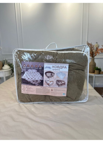 Одеяло полуторное открытое двустороннее из овечьей шерсти Pure Wool 21439 150х210 см капучино Arda (365964077)