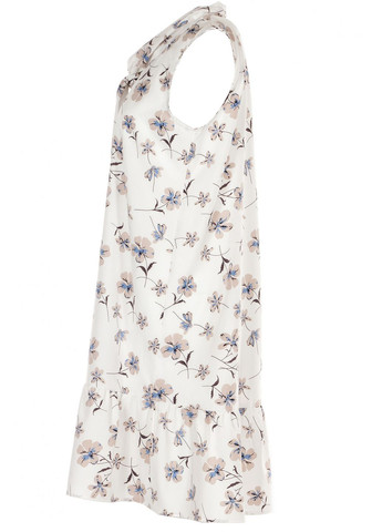 Белое повседневный платье с бантом и воланом (ll196415600) LadyLike