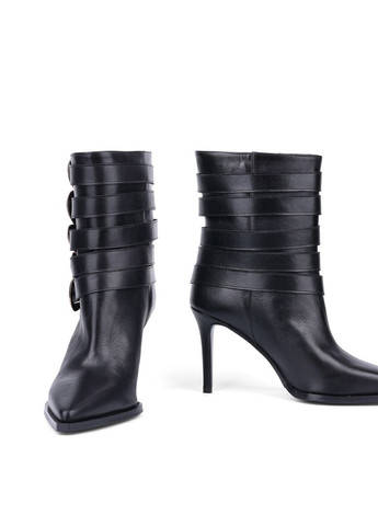 Осенние женские ботинки 2795 черная кожа Albano