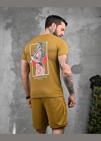 Армійський чоловічий літній костюм футболка+шорти з принтом койот Freedom