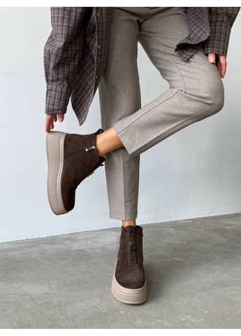 Зимние зимние ботинки No Brand из натуральной замши