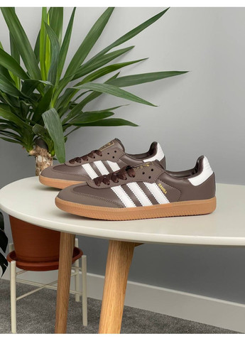 Кросівки жіночі Adidas Samba Brown White | Адідас Самба коричневі No Brand коричневі демісезони (356764842)