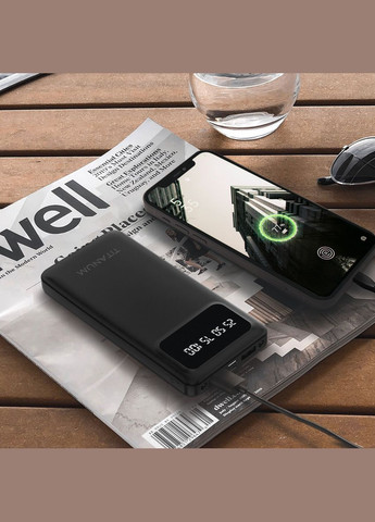 Повербанк 10000mAh OL21 Black з ліхтариком (TPB-OL21-B) Titanum (282313102)