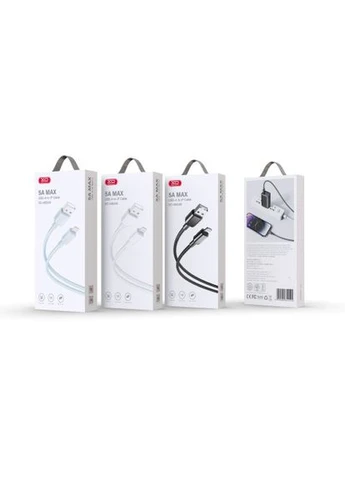 Кабель NB249 5A PVC Shiny Colorful Lightning Data Cable чорні XO (388773155)