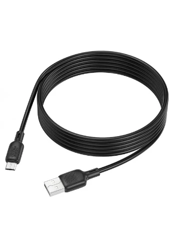 Кабель USB-A to Micro-USB BOROFONE 2 м силиконовый черный No Brand BX113 Lenny (401167290)