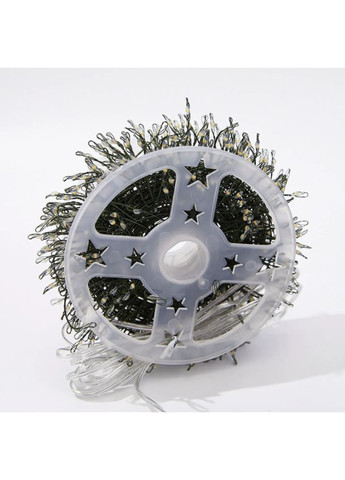 Гирлянда нить-мишура 50 м (1500 л) с пультом на USB и с 8 режимами на зеленом проводки холодный свет (FC25036) No Brand (367078909)