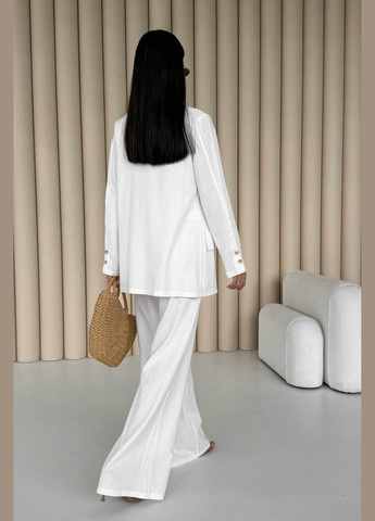 Белый женский классический женский жакет белого цвета Jadone Fashion однотонный - летний
