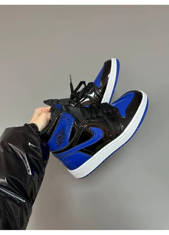КРОССОВКИ ЖЕНСКИЕ NIKE AIR JORDAN HIGH PATENT ROYAL BLUE НАЙК АИР ДЖОРДАН СИНИЕ No Brand синие демисезоны (390380999)