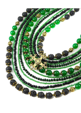 Намисто "Цвіт папороті", Лава, Хризопраз Fursa fashion (322315102)