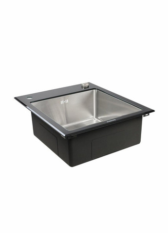Кухонная стеклянная мойка Handmade Black Glass (600х510х200) Germece (342069809)