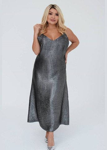 Сіра жіноча сукня комбінація колір сірий р.50/52 448783 New Trend