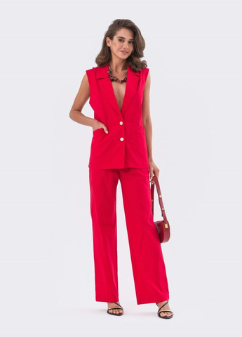 брючный костюм красного цвета с жилетом Dressa (293486242)